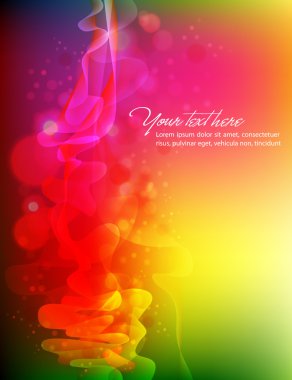 arka plan, renkli vektör dalgalar, duman ve transparen