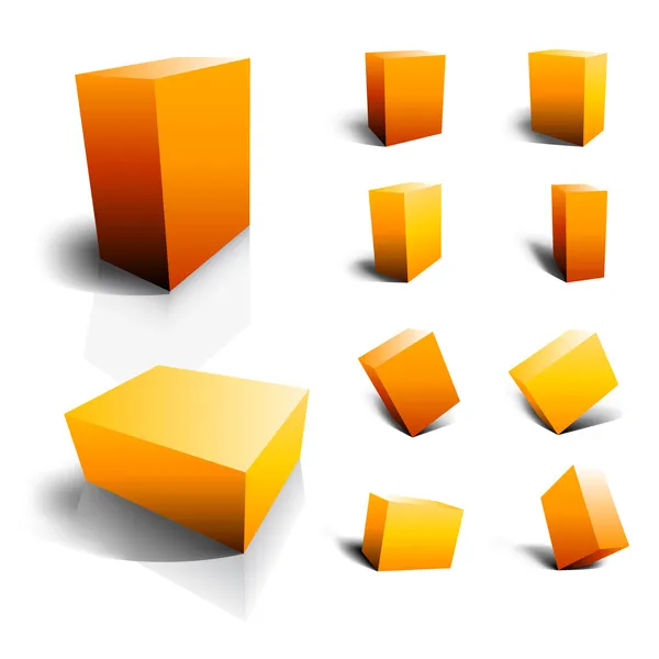 Cubos de cor vetor 3d com reflexões —  Vetores de Stock