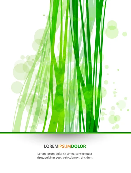 Abstract Nature Vector Background - Transparent Lights and Wavy Foliage Decorations — Stock Vector