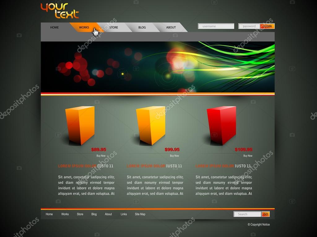 Download Modern Web Site Design Vector Template With Banner Design — Stock Vector © zsoltercsei #23503731