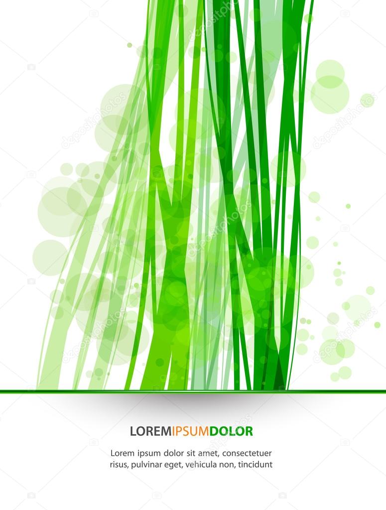 Abstract Nature Vector Background - Transparent Lights and Wavy Foliage Decorations