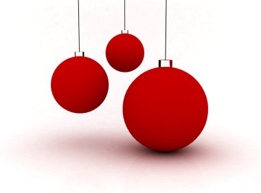 Noel topları yumuşak beyaz zemin üzerine