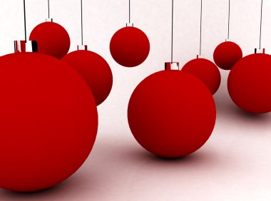 Noel topları yumuşak beyaz zemin üzerine