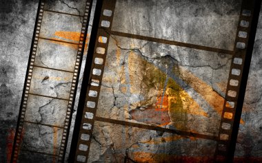 film şeritleri ile Retro grunge arka plan
