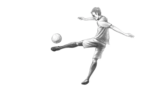 Esboço jogador de futebol — Fotografia de Stock