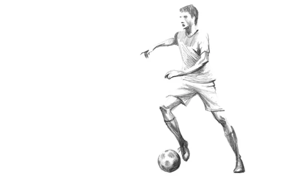 Sketch jugador de fútbol — Foto de Stock