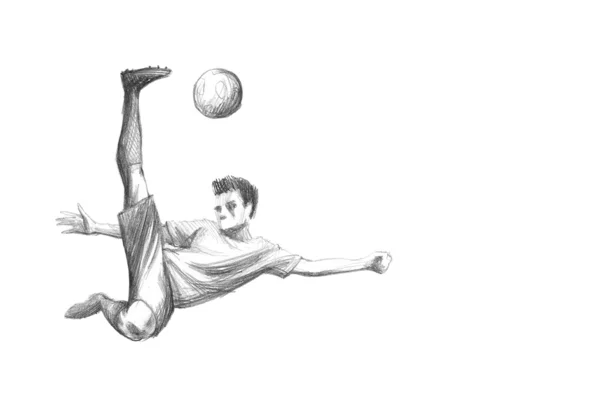 Sketch jugador de fútbol — Foto de Stock