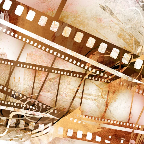 Vintage grunge texture with films strip — Stock Photo, Image