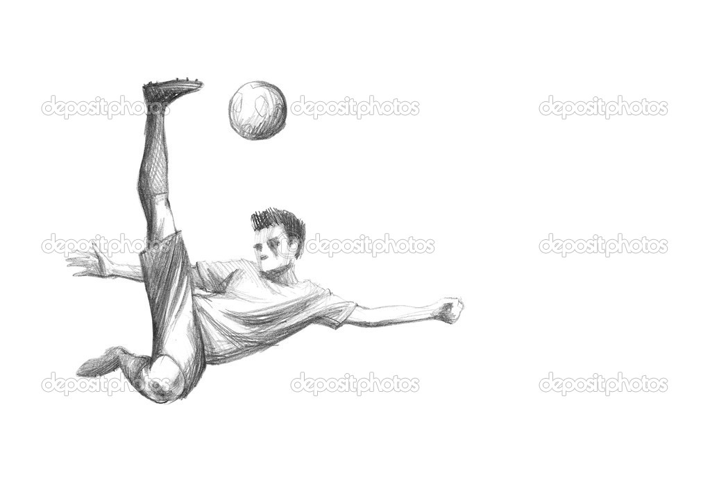 Skizze-Fußballspieler — Stockfoto #31255763