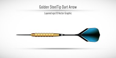 Realistic Golden Steel Tip Dart Arrow clipart