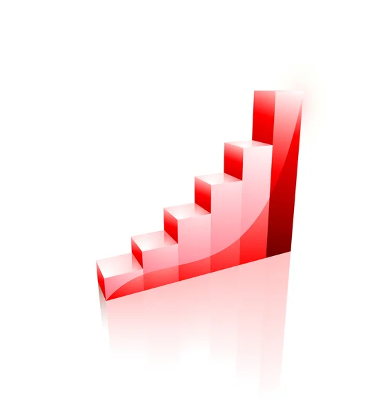 Icone 3D: Grafico di crescita aziendale, Grafico — Vettoriale Stock