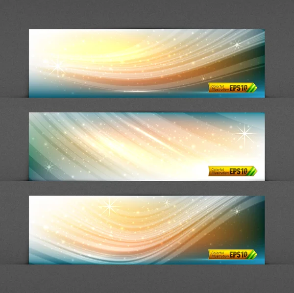 Dynamisk solar fält banners — Stock vektor