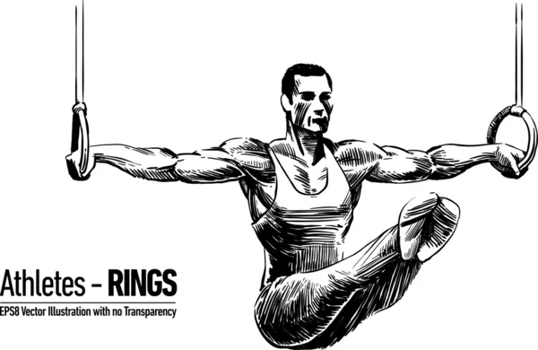 Illustration vectorielle croquante dessinée à la main des jeux d'athlétisme Sportsman — Image vectorielle