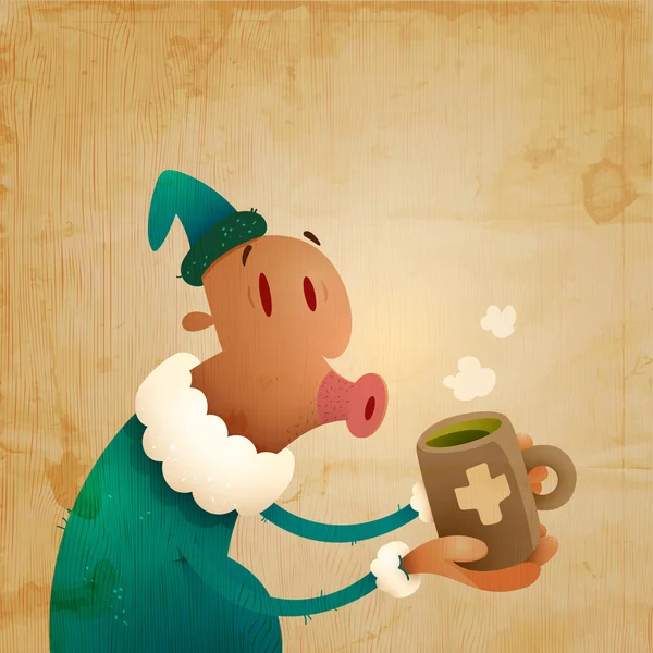 男子抓冷和饮料的热茶 — 图库矢量图片