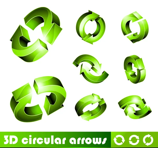 3D icons: circulaire pijlen — Stockvector