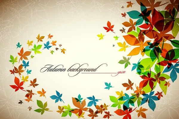 Autumn Background - Falling Leaves — Stock Vector