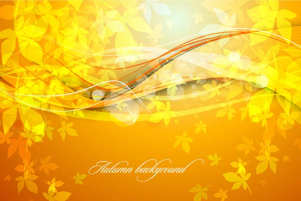 Autumn Background - Falling Leaves — Stock Vector