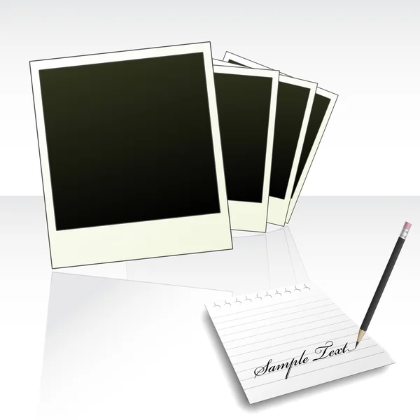 Blank photograph papers with space for your memories text — Stock Vector