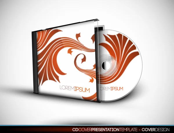 CD-Cover-Design mit 3D-Präsentationsvorlage — Stockvektor