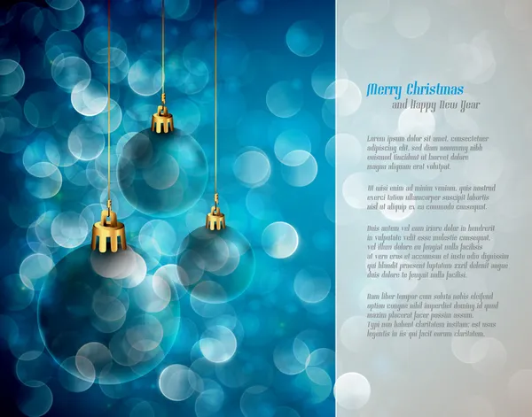 Vánoční osvětlení a koule - pozdrav pro básně — Stockový vektor