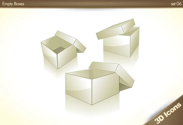 Blank Empty Boxes — Stock Vector