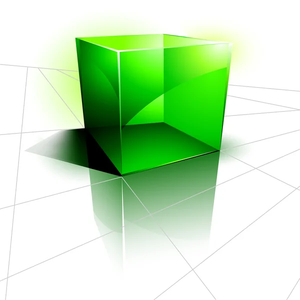 緑の 3 d キューブのデザインの背景 — ストックベクタ