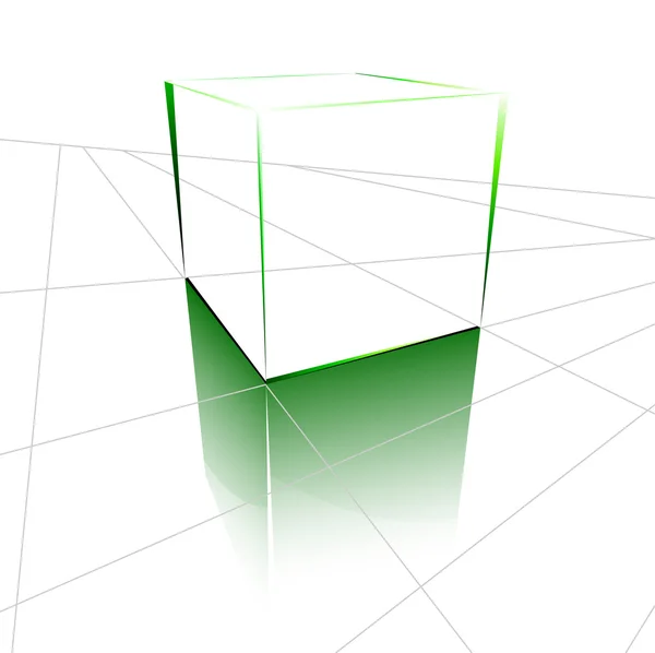 Conception de cube 3D blanc — Image vectorielle