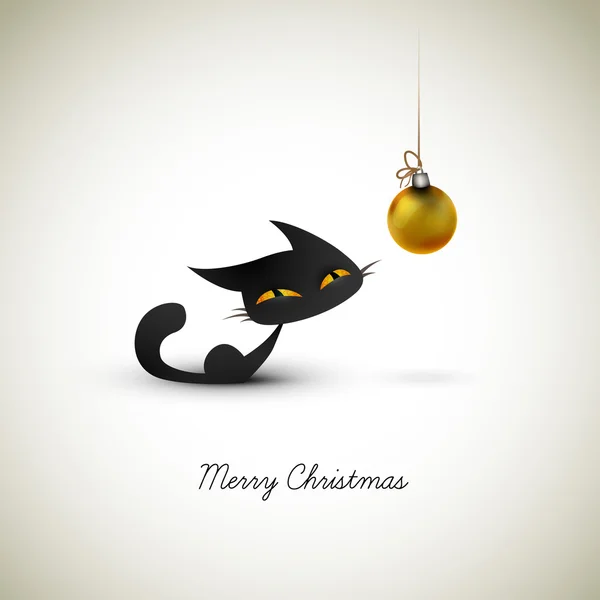 Little Cat Excited About Christmas Globe Vector Graphics