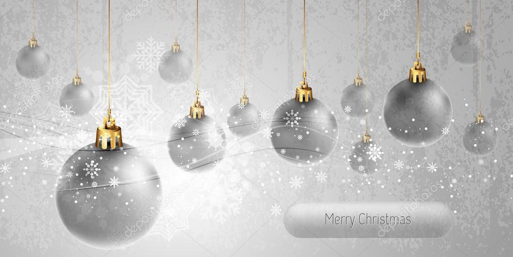 Christmas Banner with silver Globes