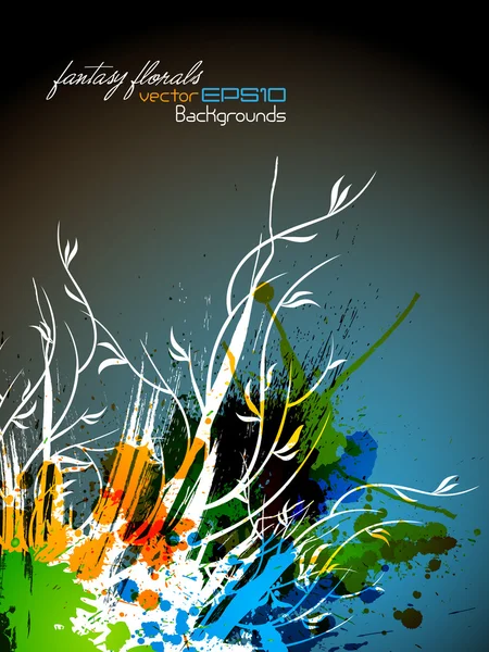 Grunge florale colorée — Image vectorielle