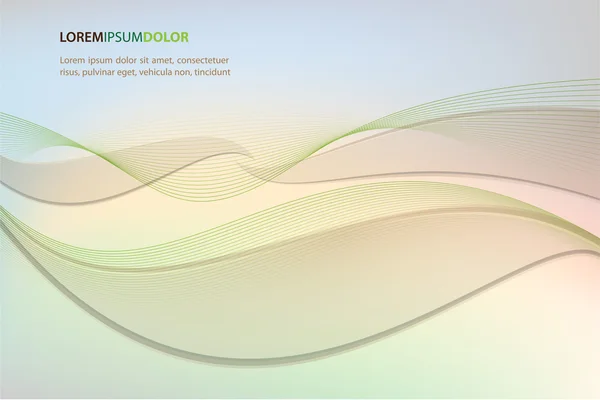 Clean Pastel Toned Vector Card - Transparent Waves — Stock Vector