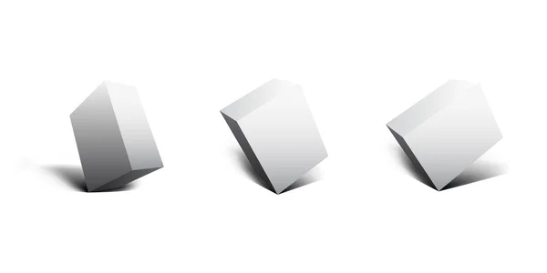 Boîtes blanches blanches 3D vectorielles — Image vectorielle