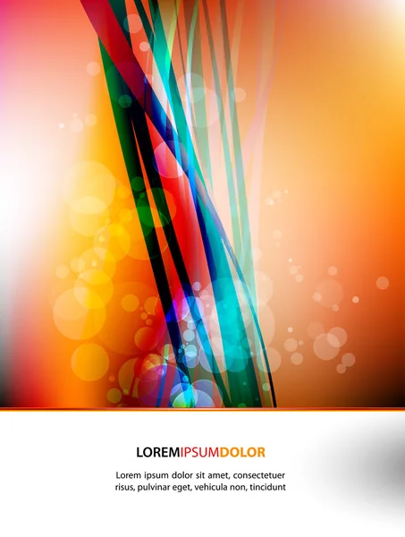 Abstracte achtergrondontwerp - transparante lampjes op kleurrijke golven — Stockvector