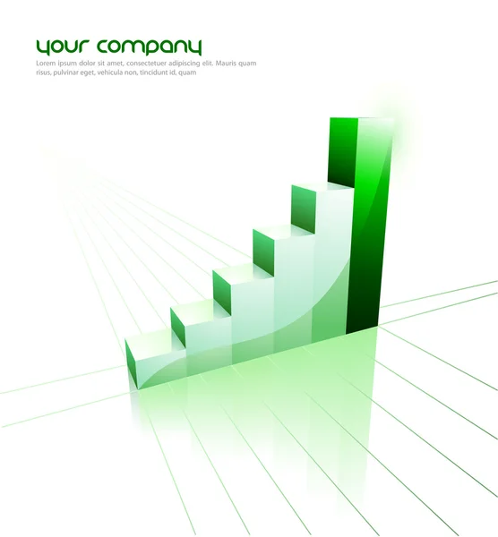 Grafico di crescita delle imprese, grafico — Vettoriale Stock