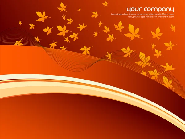 Herbst Hintergrund mit abgefallenen Blättern — Stockvektor
