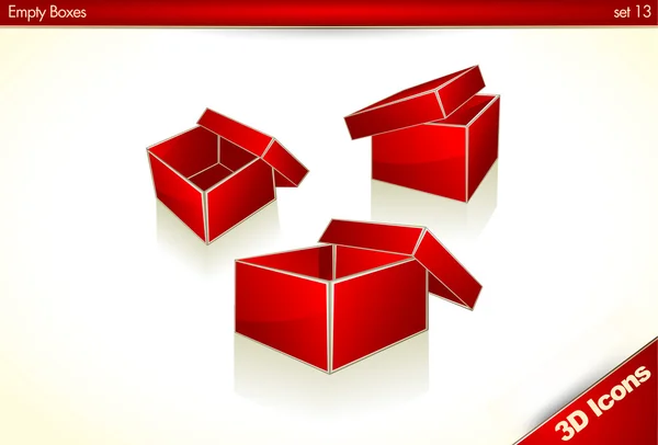 3D icons - Blank Empty Boxes — Stock Vector
