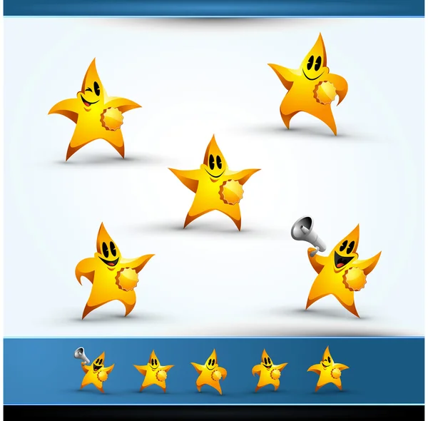 Icônes de caractère 5 étoiles — Image vectorielle