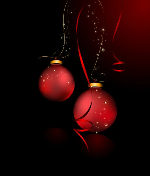 Deep Red Christmas Greeting — Stock Vector