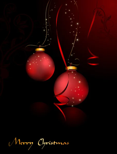 Salutation de Noël rouge profond — Image vectorielle