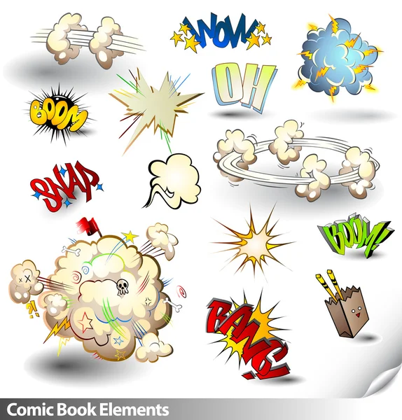 Comic Book Explosions — Stock Vector