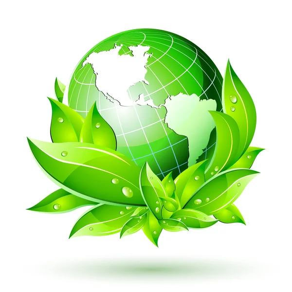 Környezetvédelmi zöld föld Concept — Stock Vector