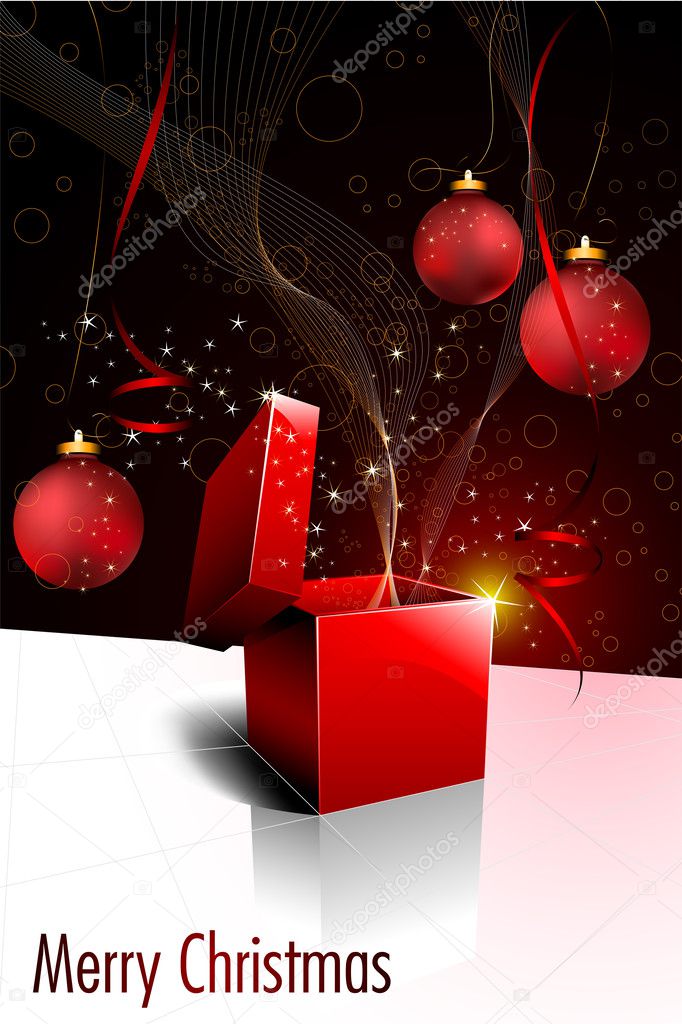 Christmas Greeting with Open Box