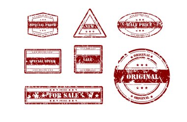 Set of Sale Related Vector Stamps clipart
