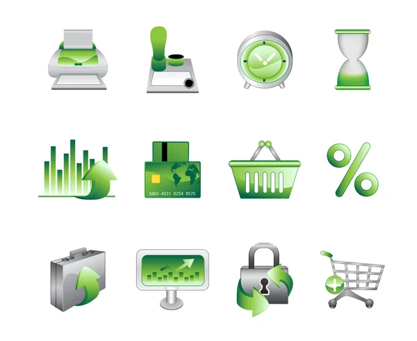 Business Office Internet Icons — Stock Vector