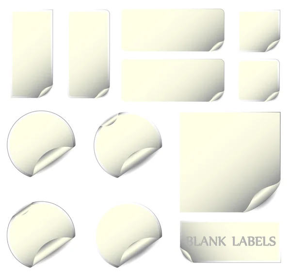 Set di etichette vuote, adesivi, tag — Vettoriale Stock