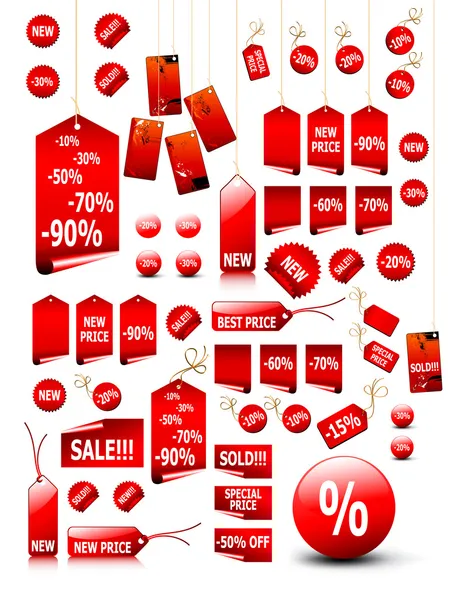 Gran conjunto de etiquetas de precios vectoriales y etiquetas — Vector de stock