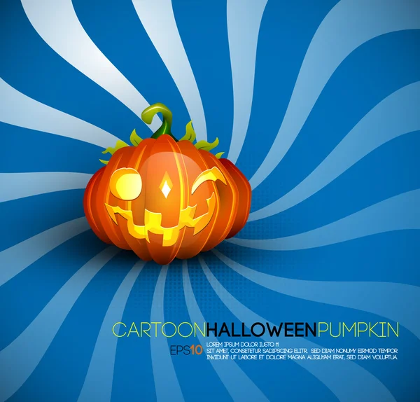 Funny Halloween Citrouille avec grand sourire — Image vectorielle