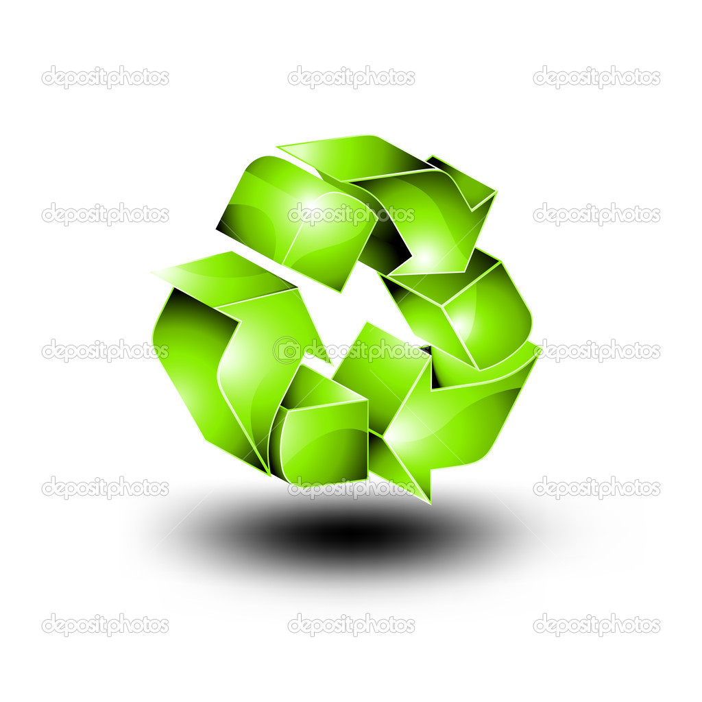 3D Recycling Icon - Glossy Vector Design