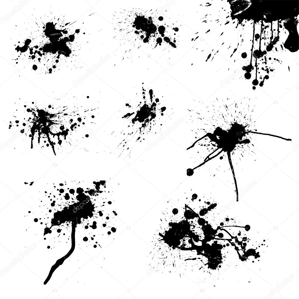 Set Of Original Vector Ink Drops