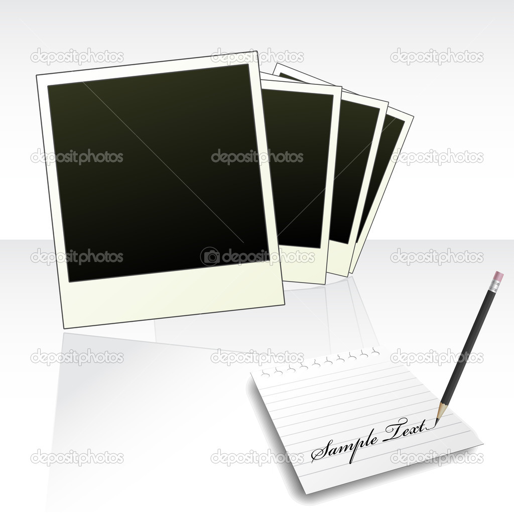 Blank photograph papers with space for your memories text